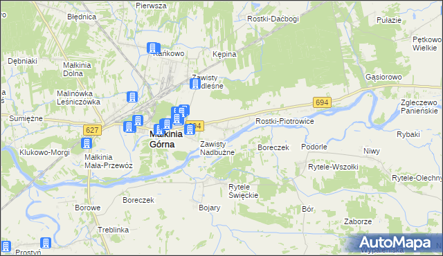 mapa Rostki Wielkie, Rostki Wielkie na mapie Targeo