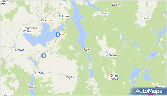 mapa Rów gmina Dźwierzuty, Rów gmina Dźwierzuty na mapie Targeo