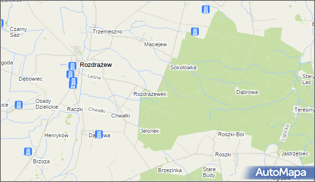 mapa Rozdrażewek gmina Krotoszyn, Rozdrażewek gmina Krotoszyn na mapie Targeo