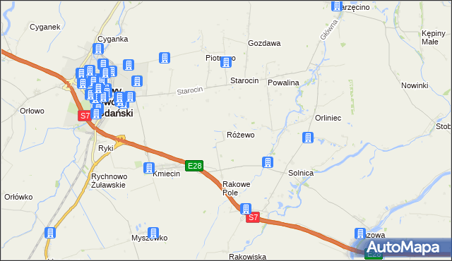 mapa Różewo gmina Nowy Dwór Gdański, Różewo gmina Nowy Dwór Gdański na mapie Targeo