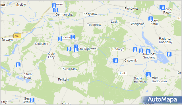 mapa Rozłąki, Rozłąki na mapie Targeo