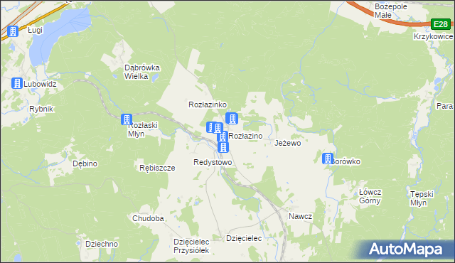 mapa Rozłazino gmina Łęczyce, Rozłazino gmina Łęczyce na mapie Targeo