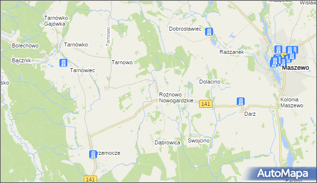 mapa Rożnowo Nowogardzkie, Rożnowo Nowogardzkie na mapie Targeo