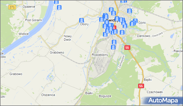 mapa Rozpędziny, Rozpędziny na mapie Targeo