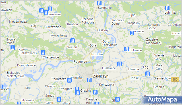 mapa Roztoka gmina Zakliczyn, Roztoka gmina Zakliczyn na mapie Targeo