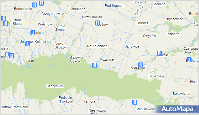 mapa Roztylice, Roztylice na mapie Targeo