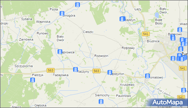 mapa Rozwozin, Rozwozin na mapie Targeo