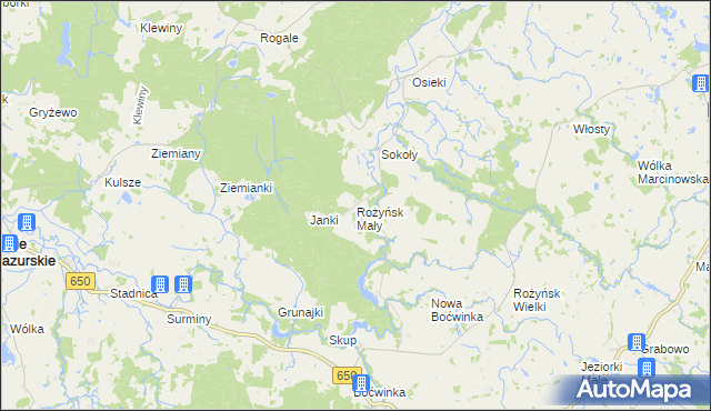 mapa Rożyńsk Mały, Rożyńsk Mały na mapie Targeo