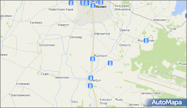 mapa Ruchocin, Ruchocin na mapie Targeo