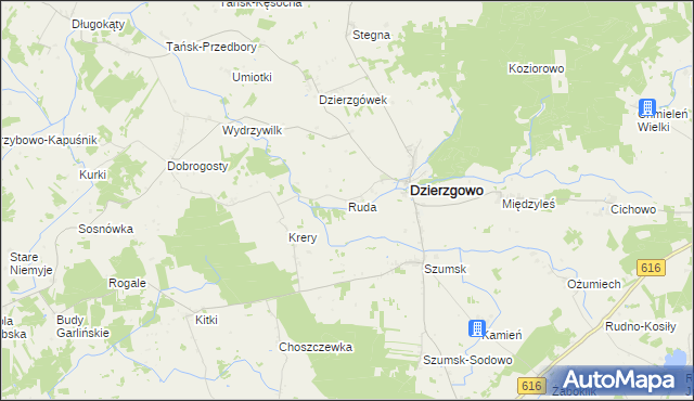 mapa Ruda gmina Dzierzgowo, Ruda gmina Dzierzgowo na mapie Targeo