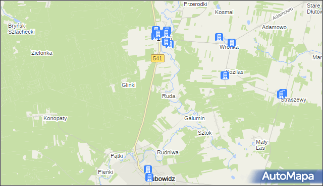 mapa Ruda gmina Lubowidz, Ruda gmina Lubowidz na mapie Targeo