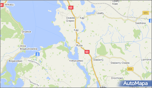 mapa Ruda gmina Miłki, Ruda gmina Miłki na mapie Targeo