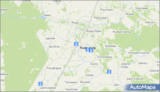 mapa Ruda-Huta, Ruda-Huta na mapie Targeo