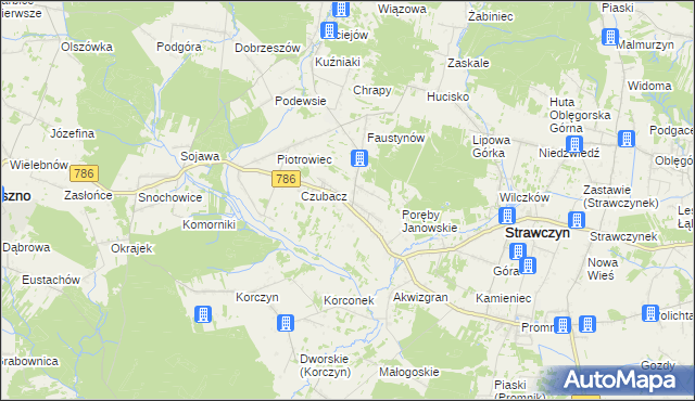 mapa Ruda Strawczyńska, Ruda Strawczyńska na mapie Targeo