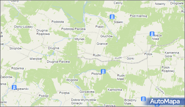 mapa Rudki gmina Szydłów, Rudki gmina Szydłów na mapie Targeo