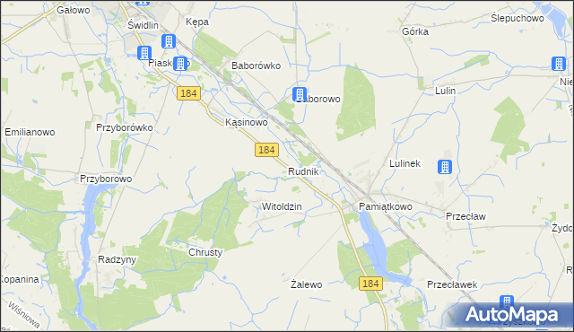 mapa Rudnik gmina Szamotuły, Rudnik gmina Szamotuły na mapie Targeo