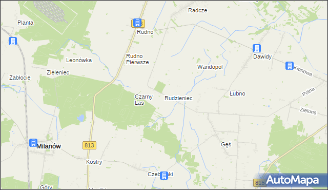 mapa Rudzieniec, Rudzieniec na mapie Targeo