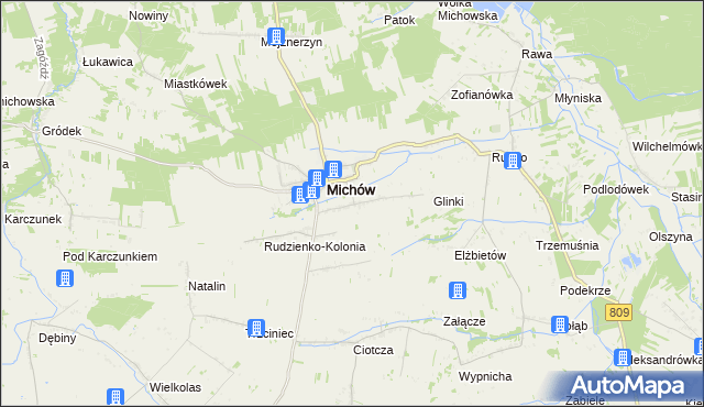 mapa Rudzienko gmina Michów, Rudzienko gmina Michów na mapie Targeo