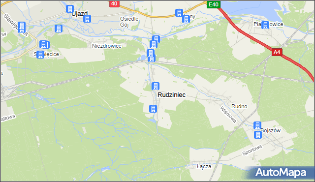 mapa Rudziniec, Rudziniec na mapie Targeo