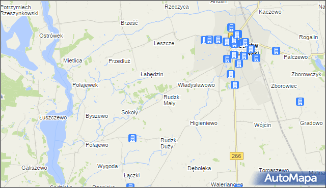 mapa Rudzk Mały, Rudzk Mały na mapie Targeo