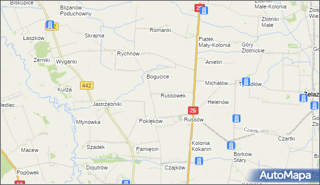 mapa Russówek, Russówek na mapie Targeo