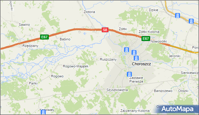 mapa Ruszczany, Ruszczany na mapie Targeo