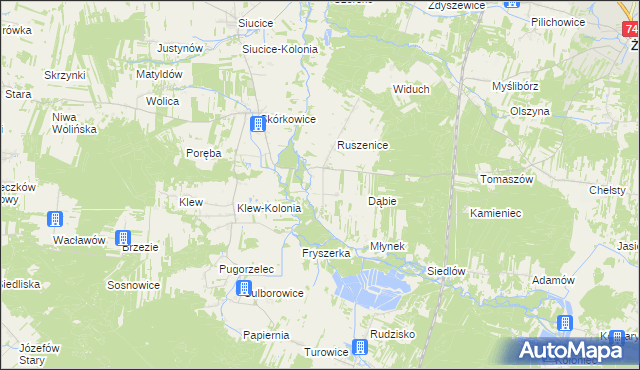 mapa Ruszenice-Kolonia, Ruszenice-Kolonia na mapie Targeo