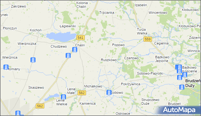 mapa Ruszkowo gmina Dobrzyń nad Wisłą, Ruszkowo gmina Dobrzyń nad Wisłą na mapie Targeo
