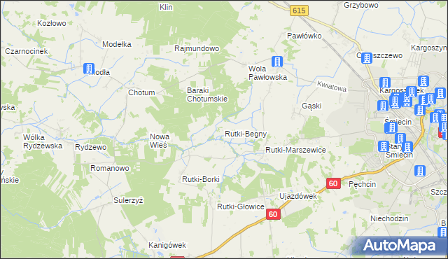 mapa Rutki-Begny, Rutki-Begny na mapie Targeo