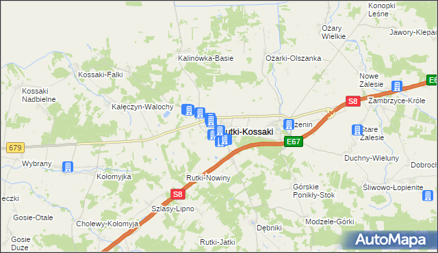 mapa Rutki-Kossaki, Rutki-Kossaki na mapie Targeo