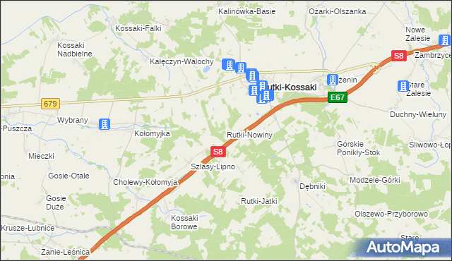 mapa Rutki-Nowiny, Rutki-Nowiny na mapie Targeo