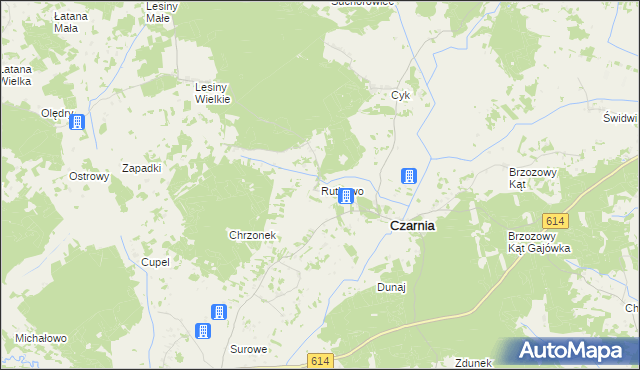 mapa Rutkowo gmina Czarnia, Rutkowo gmina Czarnia na mapie Targeo