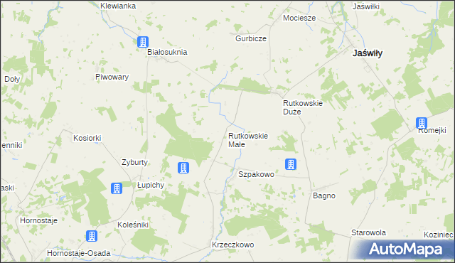 mapa Rutkowskie Małe, Rutkowskie Małe na mapie Targeo