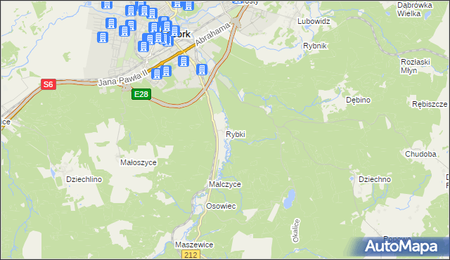 mapa Rybki, Rybki na mapie Targeo