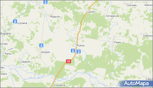 mapa Ryboły, Ryboły na mapie Targeo