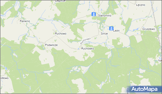 mapa Rychówko, Rychówko na mapie Targeo