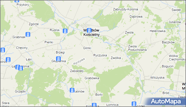 mapa Ryczyska, Ryczyska na mapie Targeo