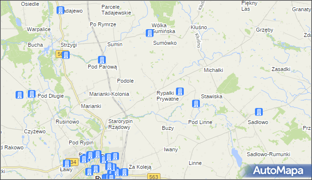 mapa Rypałki Prywatne, Rypałki Prywatne na mapie Targeo