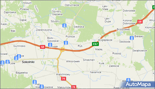 mapa Ryś, Ryś na mapie Targeo