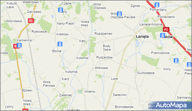 mapa Ryszardów, Ryszardów na mapie Targeo