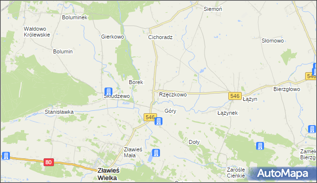 mapa Rzęczkowo, Rzęczkowo na mapie Targeo