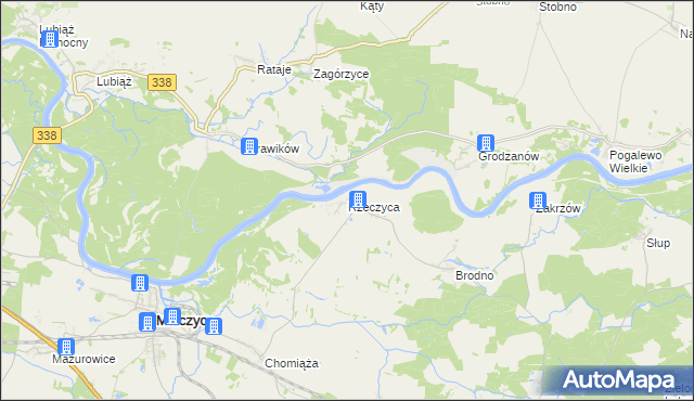 mapa Rzeczyca gmina Środa Śląska, Rzeczyca gmina Środa Śląska na mapie Targeo