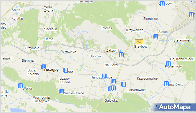 mapa Rzędów gmina Tuczępy, Rzędów gmina Tuczępy na mapie Targeo