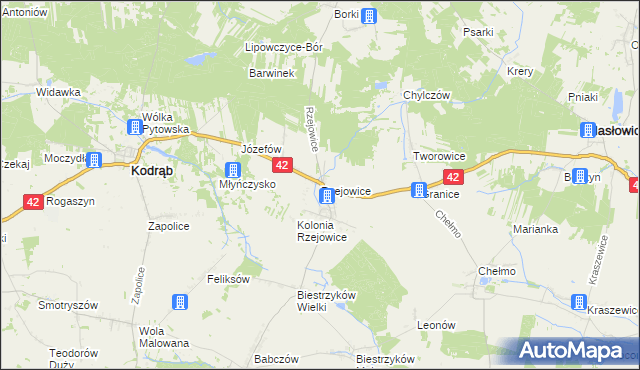 mapa Rzejowice, Rzejowice na mapie Targeo
