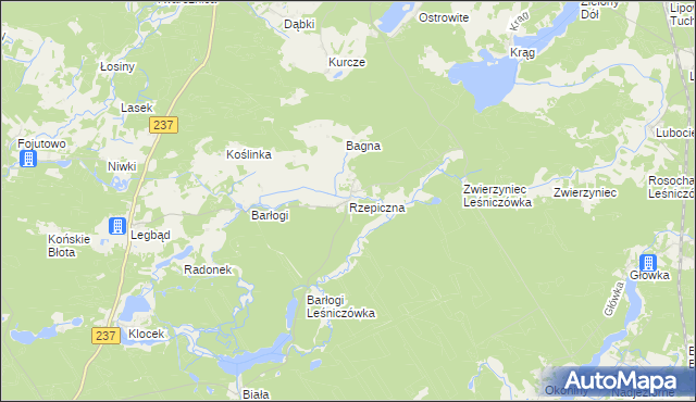 mapa Rzepiczna, Rzepiczna na mapie Targeo