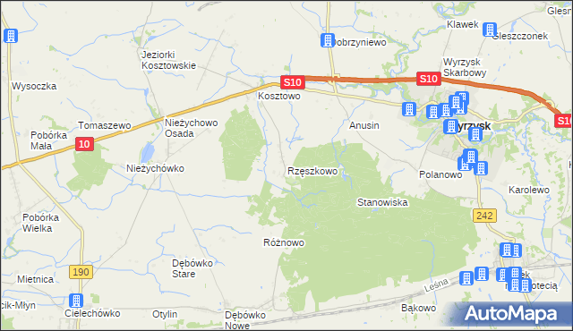 mapa Rzęszkowo, Rzęszkowo na mapie Targeo