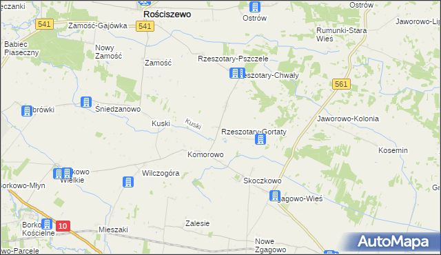 mapa Rzeszotary-Gortaty, Rzeszotary-Gortaty na mapie Targeo