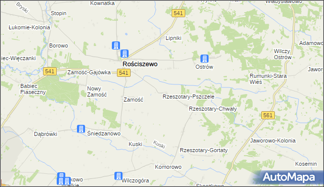 mapa Rzeszotary-Pszczele, Rzeszotary-Pszczele na mapie Targeo