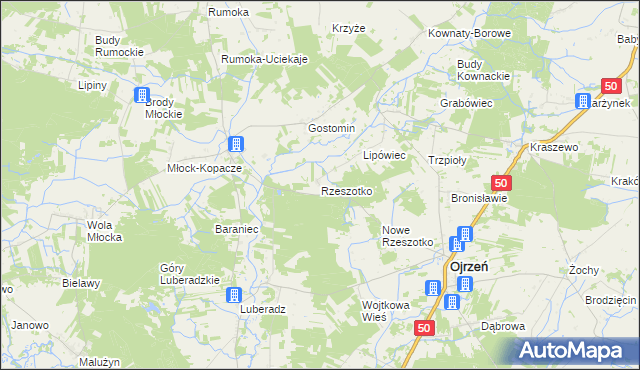 mapa Rzeszotko, Rzeszotko na mapie Targeo