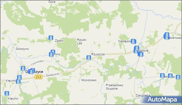 mapa Rzuszcze, Rzuszcze na mapie Targeo